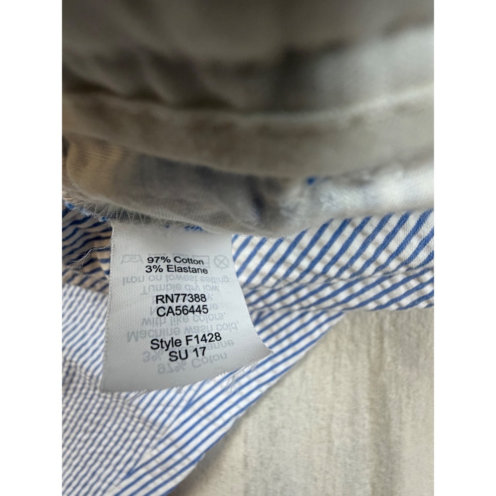J.Crew Womens Blue White Seersucker Striped Cropped Pants Size 10 F1428 Preppy - Picture 3 of 9